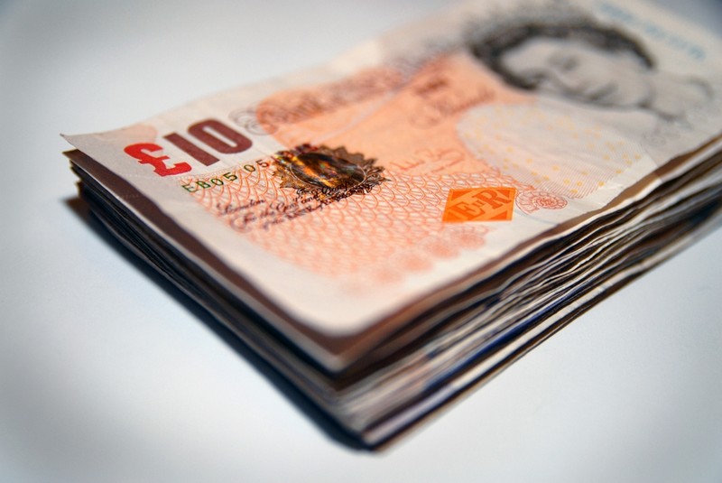 Used British Banknotes Close Up